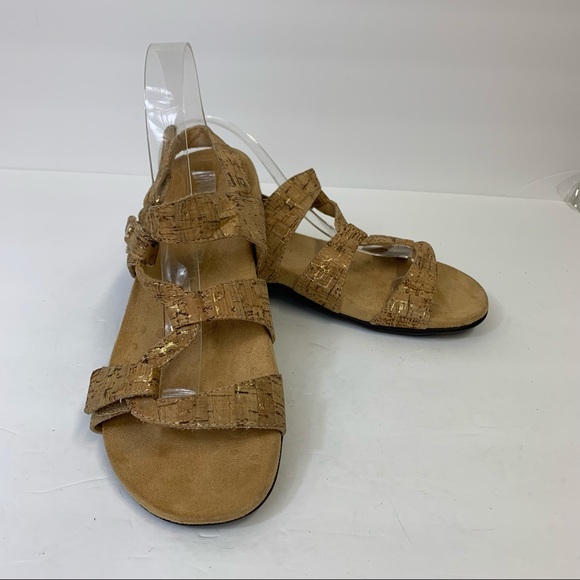 Vionic Paros Backstrap Sandals - Gold Cork 342 - Picture 6 of 9